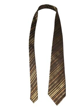 6/8/59. American Accessories Classic Brown and Gold Striped Men's Tie